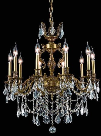 C121-9510D28FG By Regency Lighting-Marseille Collection French Gold Finish 10 Lights Chandelier