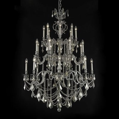 C121-9524G38DB-GS/RC By Elegant Lighting Marseille Collection 24 Lights Chandelier Dark Bronze Finish