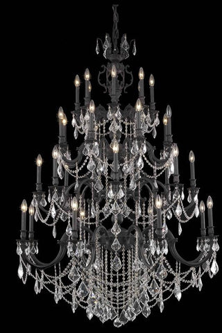 C121-9532G48DB/RC By Elegant Lighting Marseille Collection 32 Lights Chandelier Dark Bronze Finish