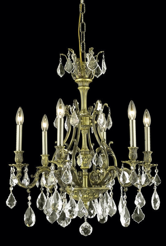 C121-9606D24AB-GS/RC By Elegant Lighting Monarch Collection 6 Light Chandeliers Antique Bronze Finish