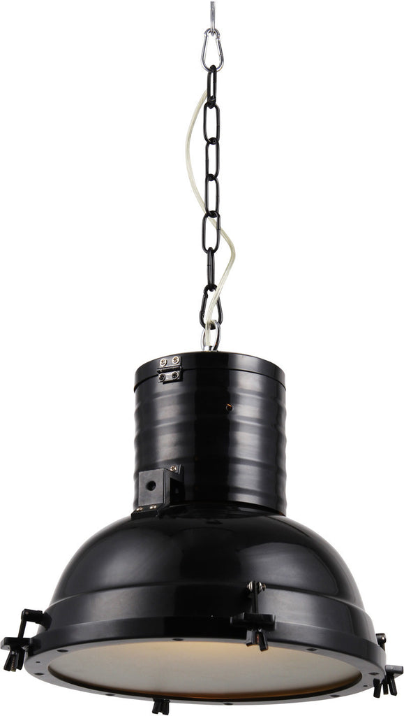 C121-PD1219 By Elegant Lighting - Industrial Collection Black Finish 1 Light Pendant lamp