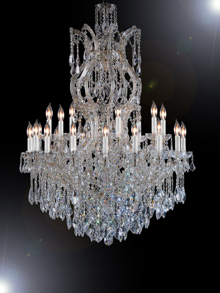 Maria Theresa Chandelier Crystal Lighting Chandeliers H 50" W 37" Great For Large Foyer / Entryway Trimmed With Spectra (Tm) Crystal - Reliable Crystal Quality By Swarovski - Antique French Gold Color - G83-Cg/2232/24+1Sw