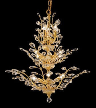 C121-GOLD/2011/2727 Orchid Collection By Elegant Modern / Contemporary CHANDELIER Chandeliers, Crystal Chandelier, Crystal Chandeliers, Lighting