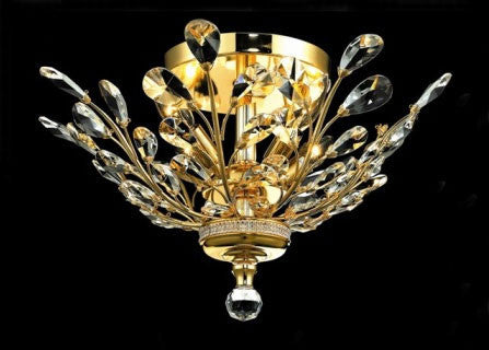 C121-GOLD/2011F/2010 Orchid Collection By Elegant Modern / Contemporary FLUSH/SEMI-FLUSH CHANDELIER Chandeliers, Crystal Chandelier, Crystal Chandeliers, Lighting