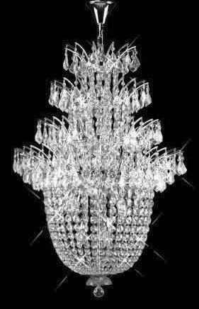 C121-5800D27C/EC By Elegant Lighting Flora Collection 18 Lights Chandelier Chrome Finish