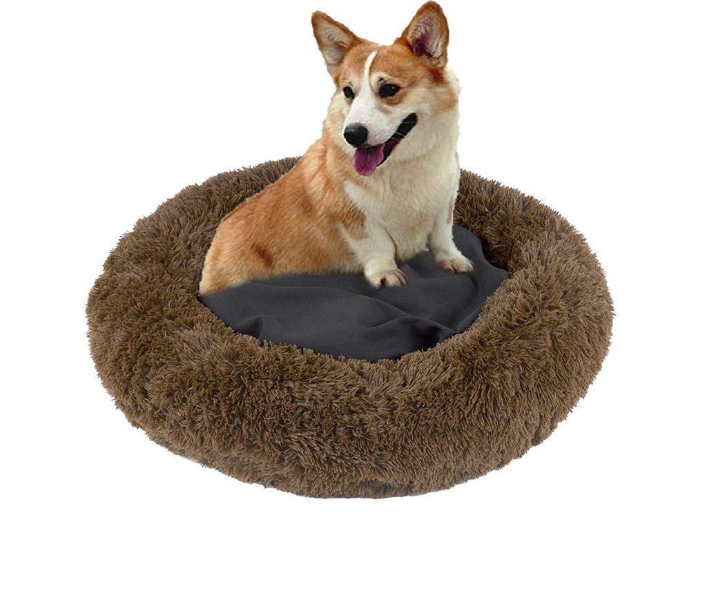 Luxury Shag Fuax Fur Pet Bed Cuddler Dog Bed 30" x 6"  - J10-100-30x6BR