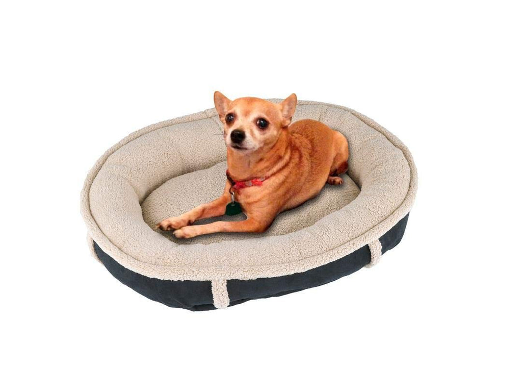 Faux Suede Round Dog Bed Pet Bed Cat Bed - J10-101-27X24-BK