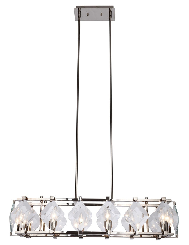 ZC121-4001D35PN - Urban Classic: Endicott 8 Light Polished Nickel Clear Glass Chandelier