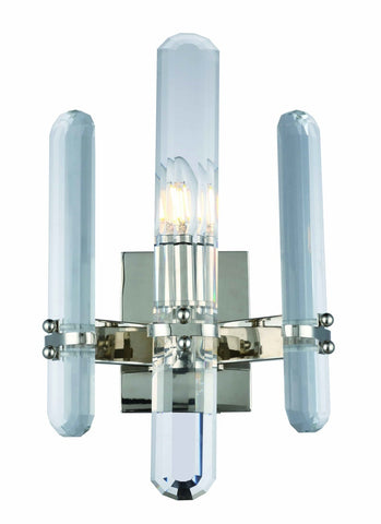 ZC121-1530W10PN/RC - Urban Classic: Lincoln 1 light Polished Nickel Wall Sconce Clear Royal Cut Crystal