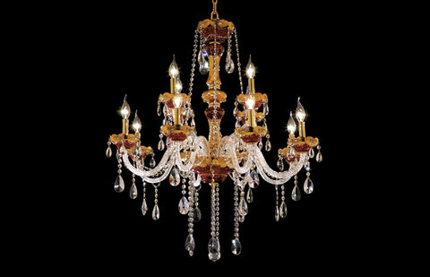 ZC121-7810G33G/EC - Regency Lighting: Alexandria 12 light Gold Chandelier Clear Elegant Cut Crystal