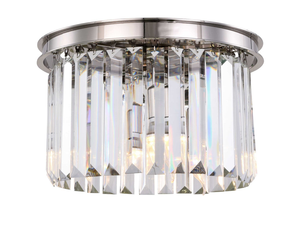 ZC121-1238F16PN/RC - Urban Classic: Sydney 3 light Polished nickel Flush Mount Clear Royal Cut Crystal