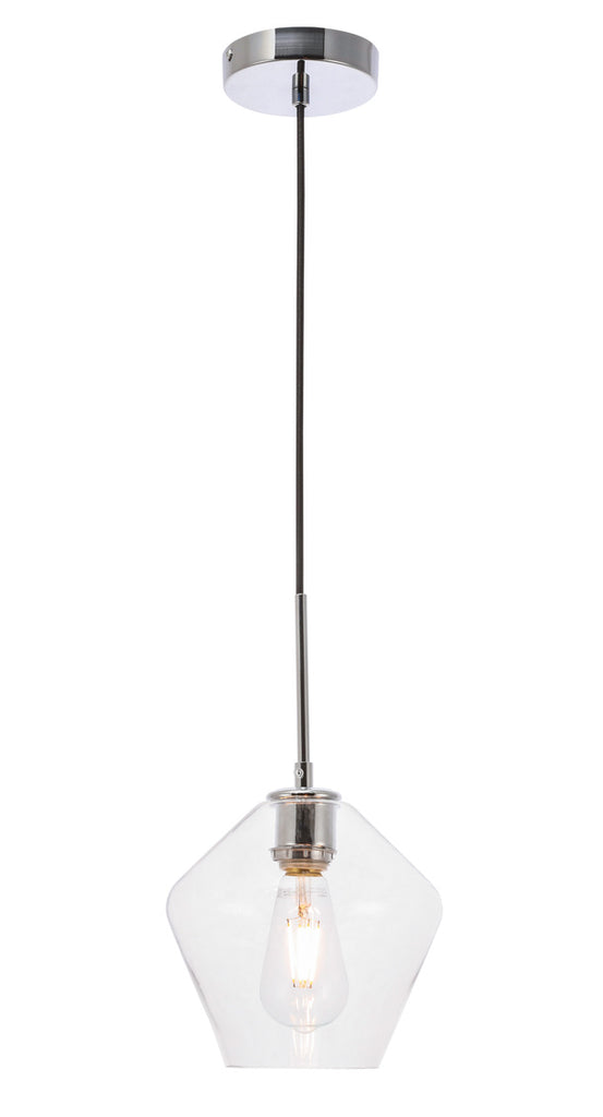 ZC121-LD2256C - Living District: Gene 1 light Chrome and Clear glass pendant