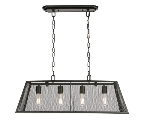 ZC121-LD5043D32BK - Living District: Zeke 4 light Black pendant