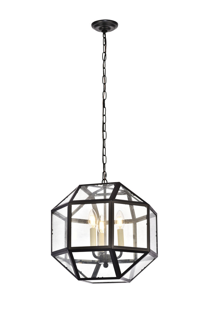 ZC121-LD6001D14BK - Living District: Caro Collection Pendant D14 H15 Lt:3 Black Finish