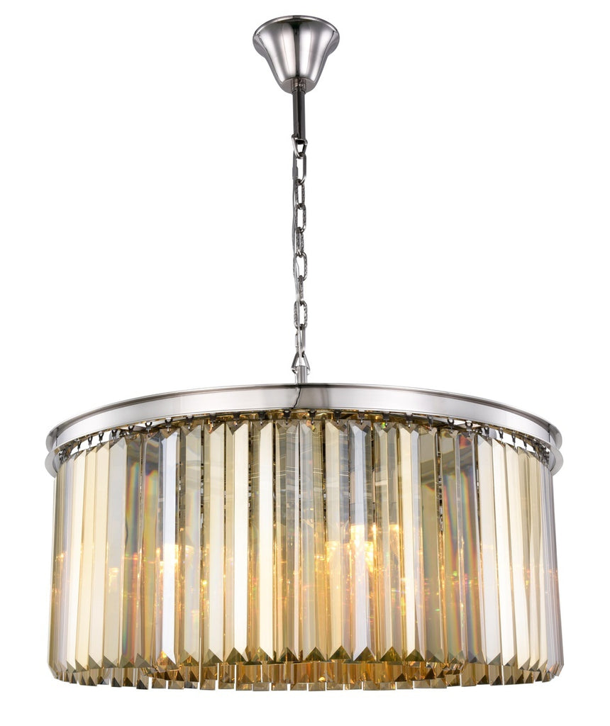 ZC121-1238D31PN-GT/RC - Urban Classic: Sydney 8 light Polished nickel Chandelier Golden Teak (Smoky) Royal Cut Crystal