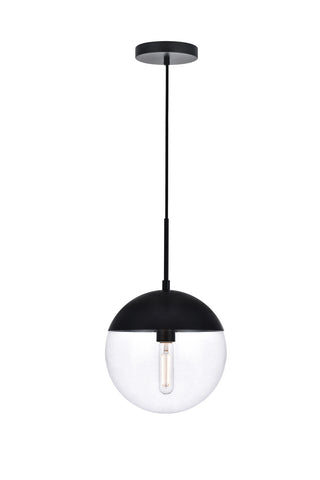 ZC121-LD6033BK - Living District: Eclipse 1 Light Black Pendant With Clear Glass