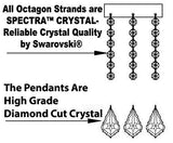 Set Of 3 - 1 Swarovski Crystal Trimmed Chandelier Empire Chandelier Lighting H 30" X W 24" And 2 Swarovski Crystal Trimmed Chandelier Empire Crystal Wall Sconce Lighting W 9.5" H 18" D 5" - 1Ea-870/9 + 2Ea-Wallsconce/Cg/4/5-Sw