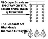 Wrought Iron Crystal Chandelier Lighting Trimmed with Swarovski Crystal! Good for Dining Room, Foyer, Entryway, Family Room, Bedroom, Living Room and More! H 36" W 36" 15 Lights - A83-B91/WHITESHADES/3034/10+5SW